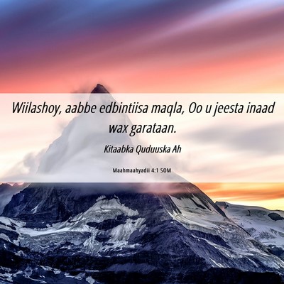 Picture 06 - Maahmaahyadii 4:1 SOM - Wiilashoy, aabbe edbintiisa maqla, Oo u jeesta - Bible Verse Picture