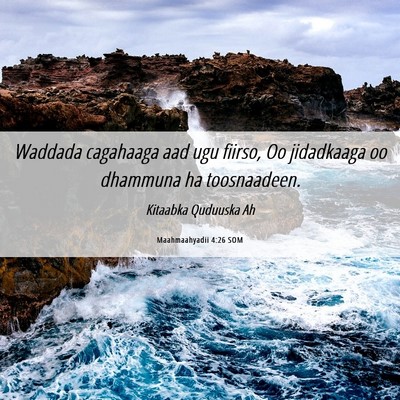 Picture 06 - Maahmaahyadii 4:26 SOM - Waddada cagahaaga aad ugu fiirso, Oo jidadkaaga - Bible Verse Picture