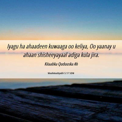 Picture 06 - Maahmaahyadii 5:17 SOM - Iyagu ha ahaadeen kuwaaga oo keliya, Oo yaanay u - Bible Verse Picture
