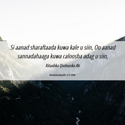 Picture 06 - Maahmaahyadii 5:9 SOM - Si aanad sharaftaada kuwa kale u siin, Oo aanad - Bible Verse Picture