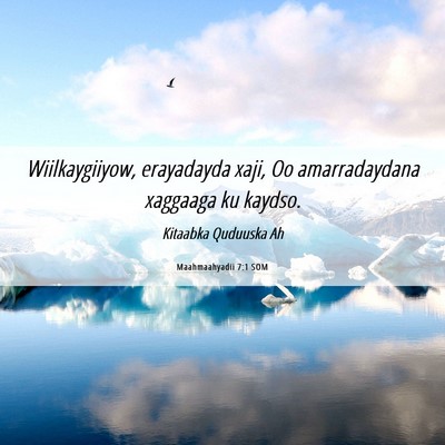 Picture 06 - Maahmaahyadii 7:1 SOM - Wiilkaygiiyow, erayadayda xaji, Oo amarradaydana - Bible Verse Picture