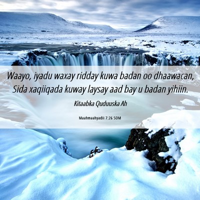 Picture 06 - Maahmaahyadii 7:26 SOM - Waayo, iyadu waxay ridday kuwa badan oo - Bible Verse Picture