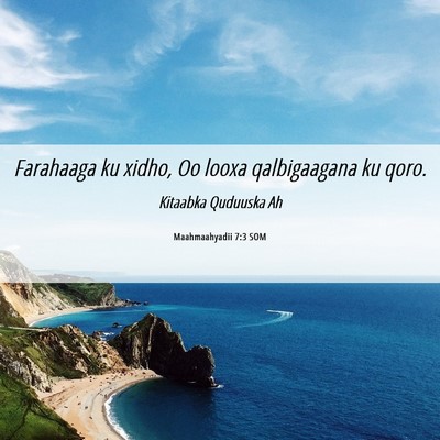 Picture 06 - Maahmaahyadii 7:3 SOM - Farahaaga ku xidho, Oo looxa qalbigaagana ku - Bible Verse Picture