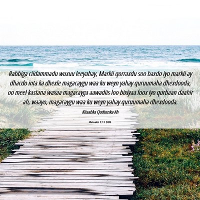 Picture 06 - Malaakii 1:11 SOM - Rabbiga ciidammadu wuxuu leeyahay, Markii - Bible Verse Picture
