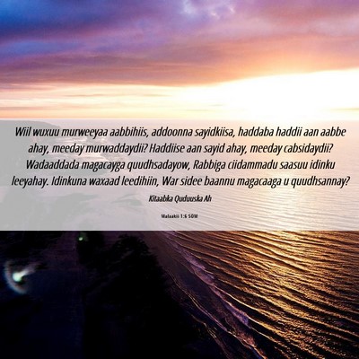 Picture 06 - Malaakii 1:6 SOM - Wiil wuxuu murweeyaa aabbihiis, addoonna - Bible Verse Picture
