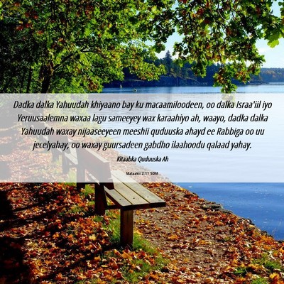 Picture 06 - Malaakii 2:11 SOM - Dadka dalka Yahuudah khiyaano bay ku - Bible Verse Picture