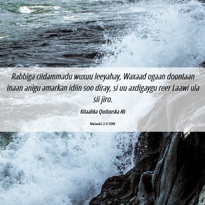 Picture 06 - Malaakii 2:4 SOM - Rabbiga ciidammadu wuxuu leeyahay, Waxaad ogaan - Bible Verse Picture