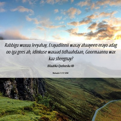 Picture 06 - Malaakii 3:13 SOM - Rabbigu wuxuu leeyahay, Erayadiinnii waxay - Bible Verse Picture