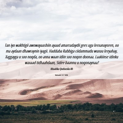Picture 06 - Malaakii 3:7 SOM - Tan iyo wakhtigii awowayaashiin ayaad - Bible Verse Picture