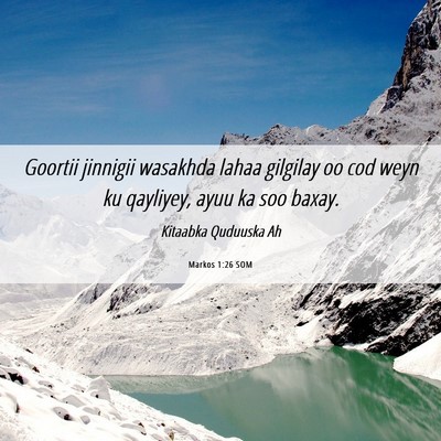 Picture 06 - Markos 1:26 SOM - Goortii jinnigii wasakhda lahaa gilgilay oo cod - Bible Verse Picture