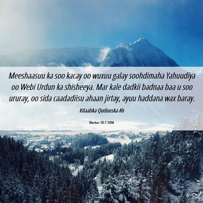 Picture 06 - Markos 10:1 SOM - Meeshaasuu ka soo kacay oo wuxuu galay soohdimaha - Bible Verse Picture