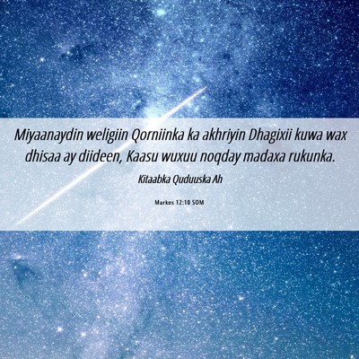 Picture 06 - Markos 12:10 SOM - Miyaanaydin weligiin Qorniinka ka akhriyin - Bible Verse Picture