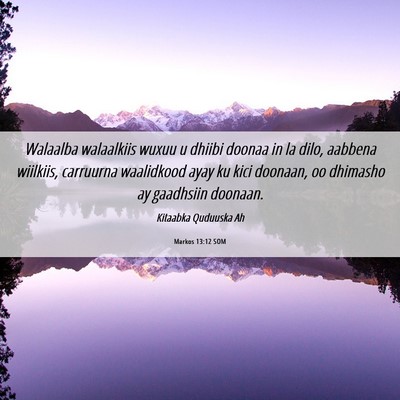 Picture 06 - Markos 13:12 SOM - Walaalba walaalkiis wuxuu u dhiibi doonaa in la - Bible Verse Picture