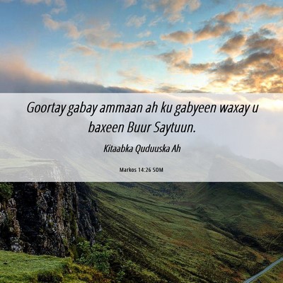Picture 06 - Markos 14:26 SOM - Goortay gabay ammaan ah ku gabyeen waxay u baxeen - Bible Verse Picture