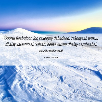Picture 06 - Matayos 1:12 SOM - Goortii Baabuloon loo kaxeeyey dabadeed, - Bible Verse Picture