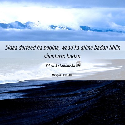 Picture 06 - Matayos 10:31 SOM - Sidaa darteed ha baqina, waad ka qiima badan - Bible Verse Picture