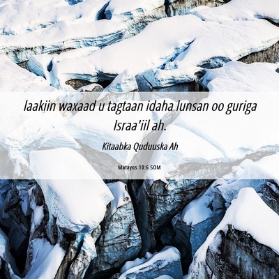Picture 06 - Matayos 10:6 SOM - laakiin waxaad u tagtaan idaha lunsan oo guriga - Bible Verse Picture