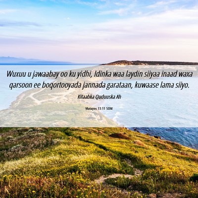 Picture 06 - Matayos 13:11 SOM - Wuxuu u jawaabay oo ku yidhi, Idinka waa laydin - Bible Verse Picture