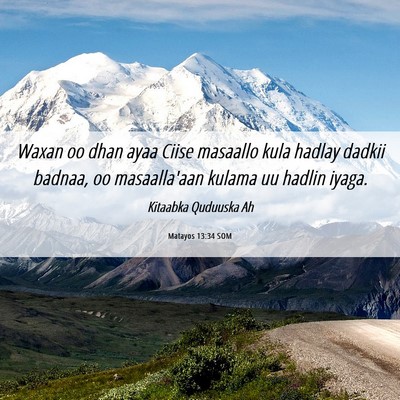 Picture 06 - Matayos 13:34 SOM - Waxan oo dhan ayaa Ciise masaallo kula hadlay - Bible Verse Picture