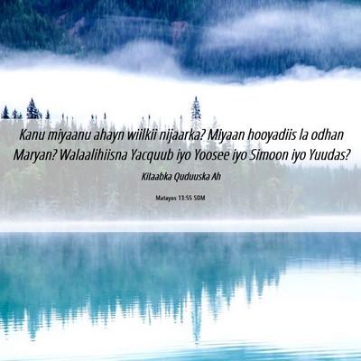 Picture 06 - Matayos 13:55 SOM - Kanu miyaanu ahayn wiilkii nijaarka? Miyaan - Bible Verse Picture