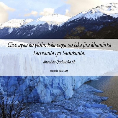Picture 06 - Matayos 16:6 SOM - Ciise ayaa ku yidhi, Iska eega oo iska jira - Bible Verse Picture