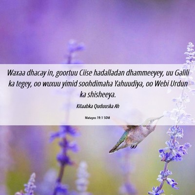 Picture 06 - Matayos 19:1 SOM - Waxaa dhacay in, goortuu Ciise hadalladan - Bible Verse Picture