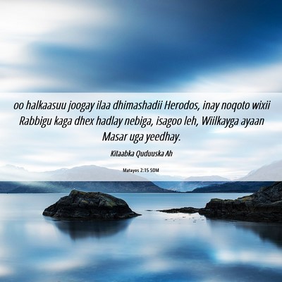 Picture 06 - Matayos 2:15 SOM - oo halkaasuu joogay ilaa dhimashadii Herodos, - Bible Verse Picture
