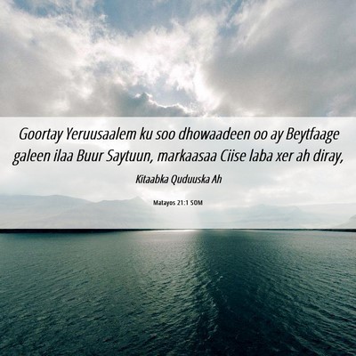 Picture 06 - Matayos 21:1 SOM - Goortay Yeruusaalem ku soo dhowaadeen oo ay - Bible Verse Picture