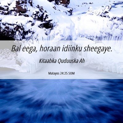 Picture 06 - Matayos 24:25 SOM - Bal eega, horaan idiinku - Bible Verse Picture