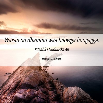 Picture 06 - Matayos 24:8 SOM - Waxan oo dhammu waa bilowga - Bible Verse Picture