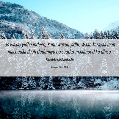 Picture 06 - Matayos 26:61 SOM - oo waxay yidhaahdeen, Kanu wuxuu yidhi, Waan - Bible Verse Picture