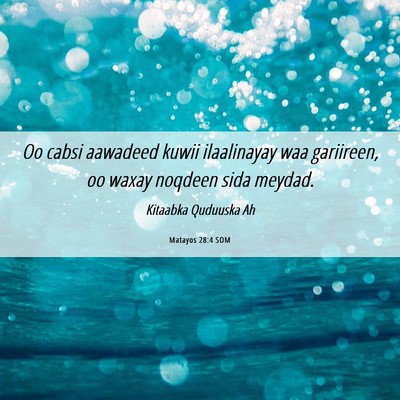 Picture 06 - Matayos 28:4 SOM - Oo cabsi aawadeed kuwii ilaalinayay waa - Bible Verse Picture