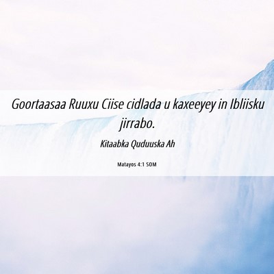 Picture 06 - Matayos 4:1 SOM - Goortaasaa Ruuxu Ciise cidlada u kaxeeyey in - Bible Verse Picture