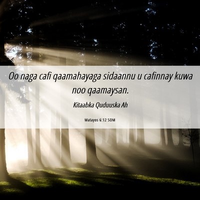 Picture 06 - Matayos 6:12 SOM - Oo naga cafi qaamahayaga sidaannu u cafinnay kuwa - Bible Verse Picture