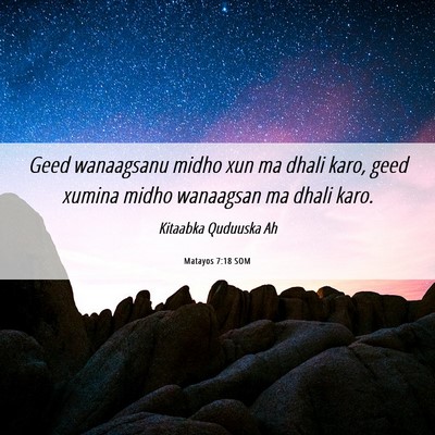 Picture 06 - Matayos 7:18 SOM - Geed wanaagsanu midho xun ma dhali karo, geed - Bible Verse Picture