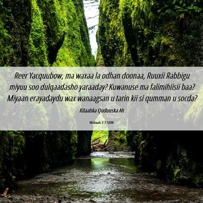 Picture 06 - Miikaah 2:7 SOM - Reer Yacquubow, ma waxaa la odhan doonaa, Ruuxii - Bible Verse Picture