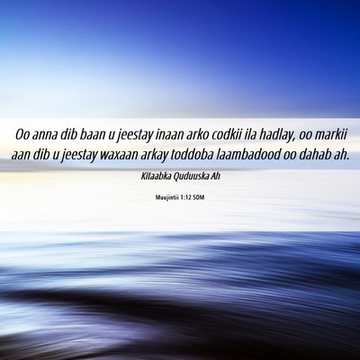 Picture 06 - Muujintii 1:12 SOM - Oo anna dib baan u jeestay inaan arko codkii ila - Bible Verse Picture