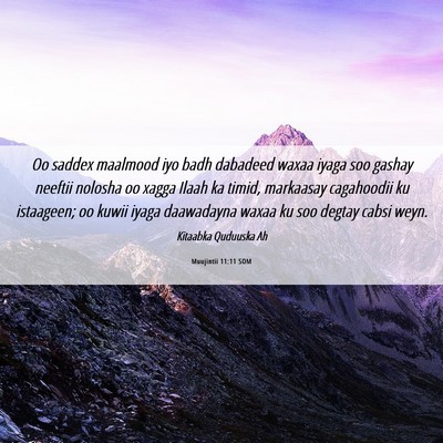 Picture 06 - Muujintii 11:11 SOM - Oo saddex maalmood iyo badh dabadeed waxaa iyaga - Bible Verse Picture