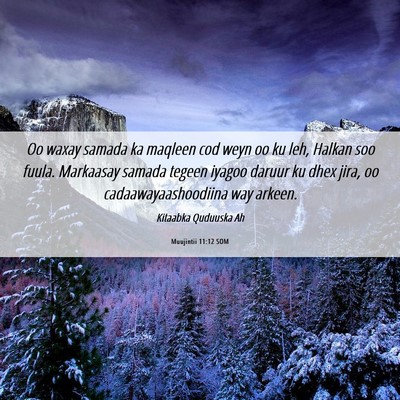 Picture 06 - Muujintii 11:12 SOM - Oo waxay samada ka maqleen cod weyn oo ku leh, - Bible Verse Picture