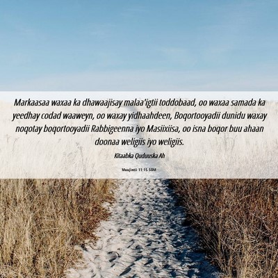 Picture 06 - Muujintii 11:15 SOM - Markaasaa waxaa ka dhawaajisay malaa'igtii - Bible Verse Picture