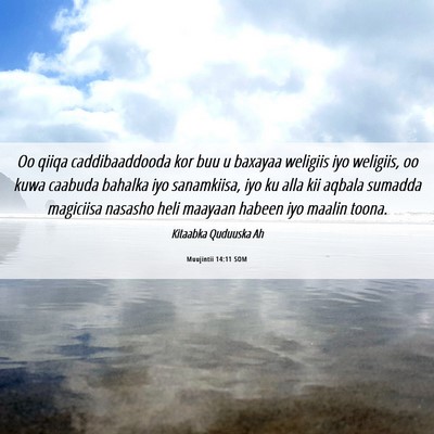 Picture 06 - Muujintii 14:11 SOM - Oo qiiqa caddibaaddooda kor buu u baxayaa - Bible Verse Picture