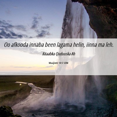 Picture 06 - Muujintii 14:5 SOM - Oo afkooda innaba been lagama helin, iinna ma - Bible Verse Picture