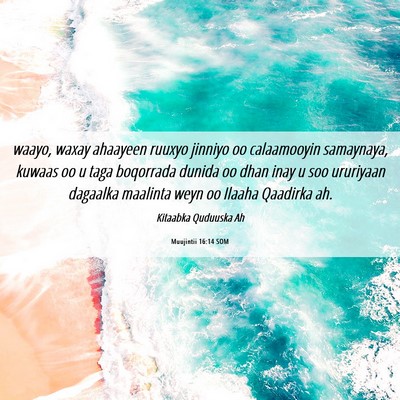 Picture 06 - Muujintii 16:14 SOM - waayo, waxay ahaayeen ruuxyo jinniyo oo - Bible Verse Picture