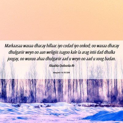 Picture 06 - Muujintii 16:18 SOM - Markaasaa waxaa dhacay hillaac iyo codad iyo - Bible Verse Picture