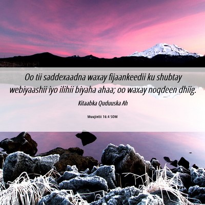 Picture 06 - Muujintii 16:4 SOM - Oo tii saddexaadna waxay fijaankeedii ku shubtay - Bible Verse Picture