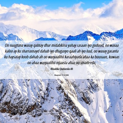 Picture 06 - Muujintii 17:4 SOM - Oo naagtuna waxay qabtay dhar midabkiisu yahay - Bible Verse Picture