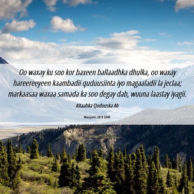 Picture 06 - Muujintii 20:9 SOM - Oo waxay ku soo kor baxeen ballaadhka dhulka, oo - Bible Verse Picture