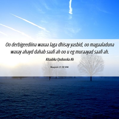 Picture 06 - Muujintii 21:18 SOM - Oo derbigeediina waxaa laga dhisay yasbid, oo - Bible Verse Picture