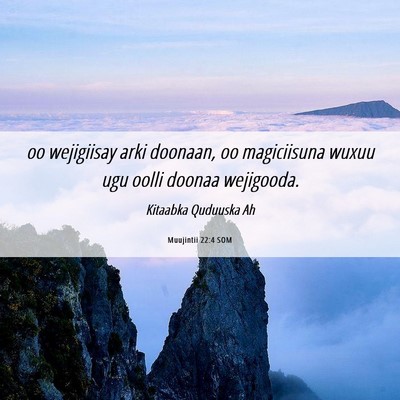 Picture 06 - Muujintii 22:4 SOM - oo wejigiisay arki doonaan, oo magiciisuna wuxuu - Bible Verse Picture