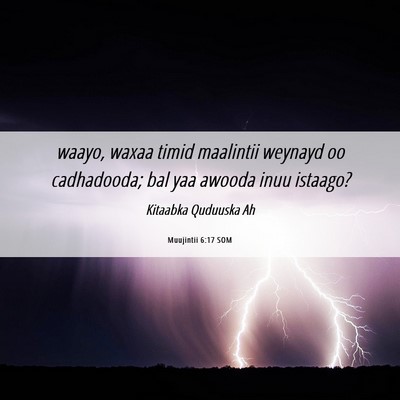 Picture 06 - Muujintii 6:17 SOM - waayo, waxaa timid maalintii weynayd oo - Bible Verse Picture